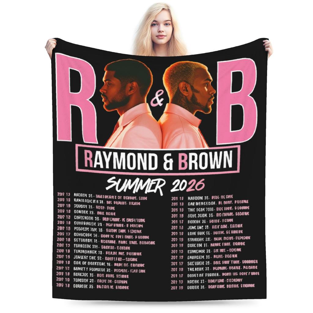 Chris Brown And Usher The Rb Tour Blanket Warm Soft Plush Throw Blanket For Girls Boys Couch Bed Flannel Bedspread Bed
