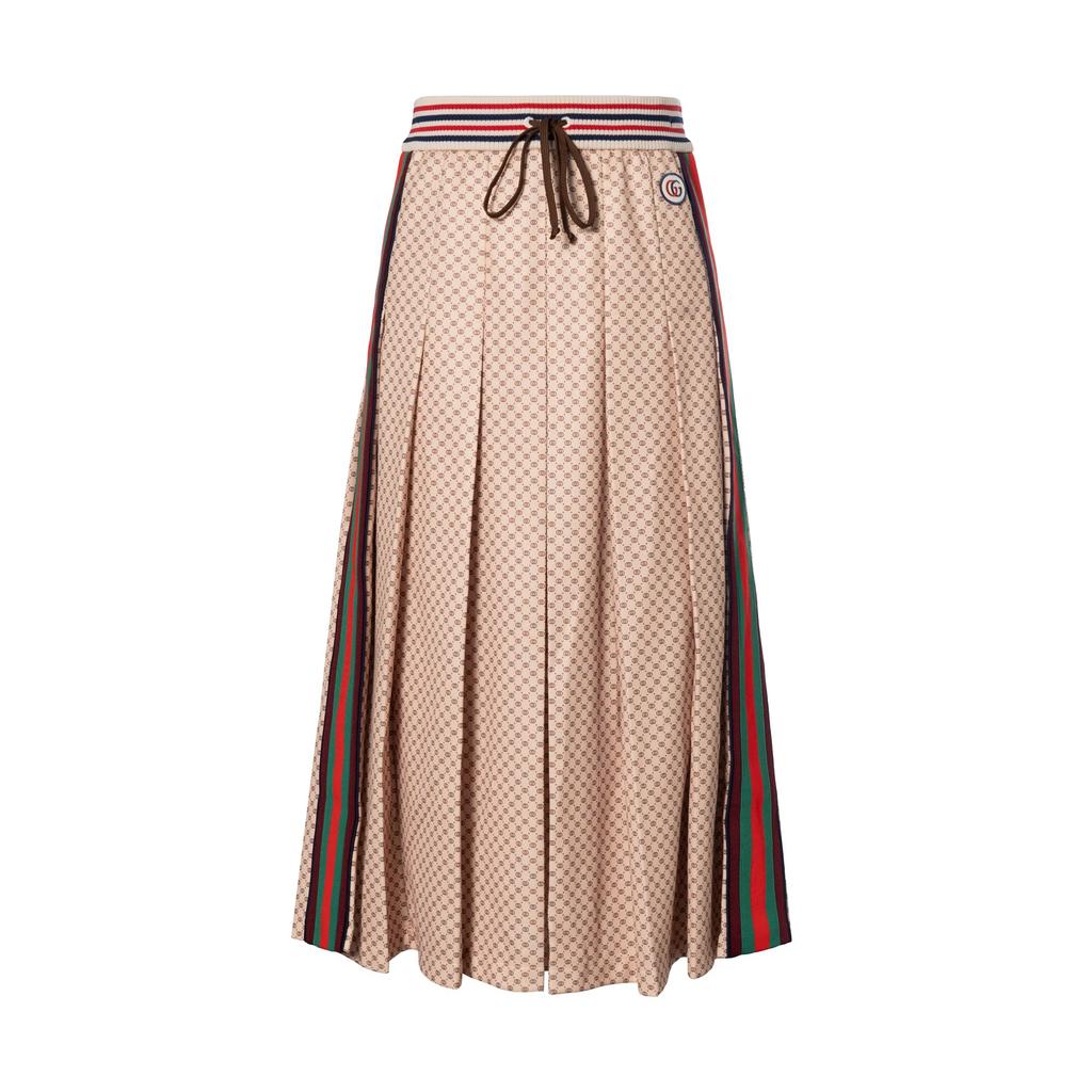 Previous Season Web Stripe Gg Logo Print Skirt 661786-XJDFP-9115