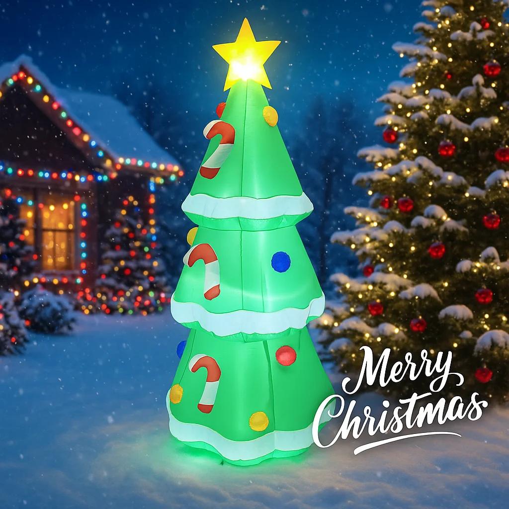 4.92FT Christmas Inflatable Toys with LED Light Xmas Star Tree Supplies Home Ornament Festive Gift Christmas Yard Decorations