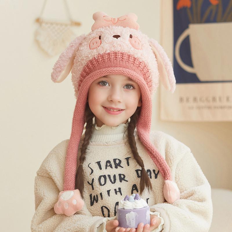 Baby Hats for Winter Kids Hat with Cotton Lining Fleece Hats Girls and Boys Cotton Ear Protection Hat Warm Caps for Cold Weather