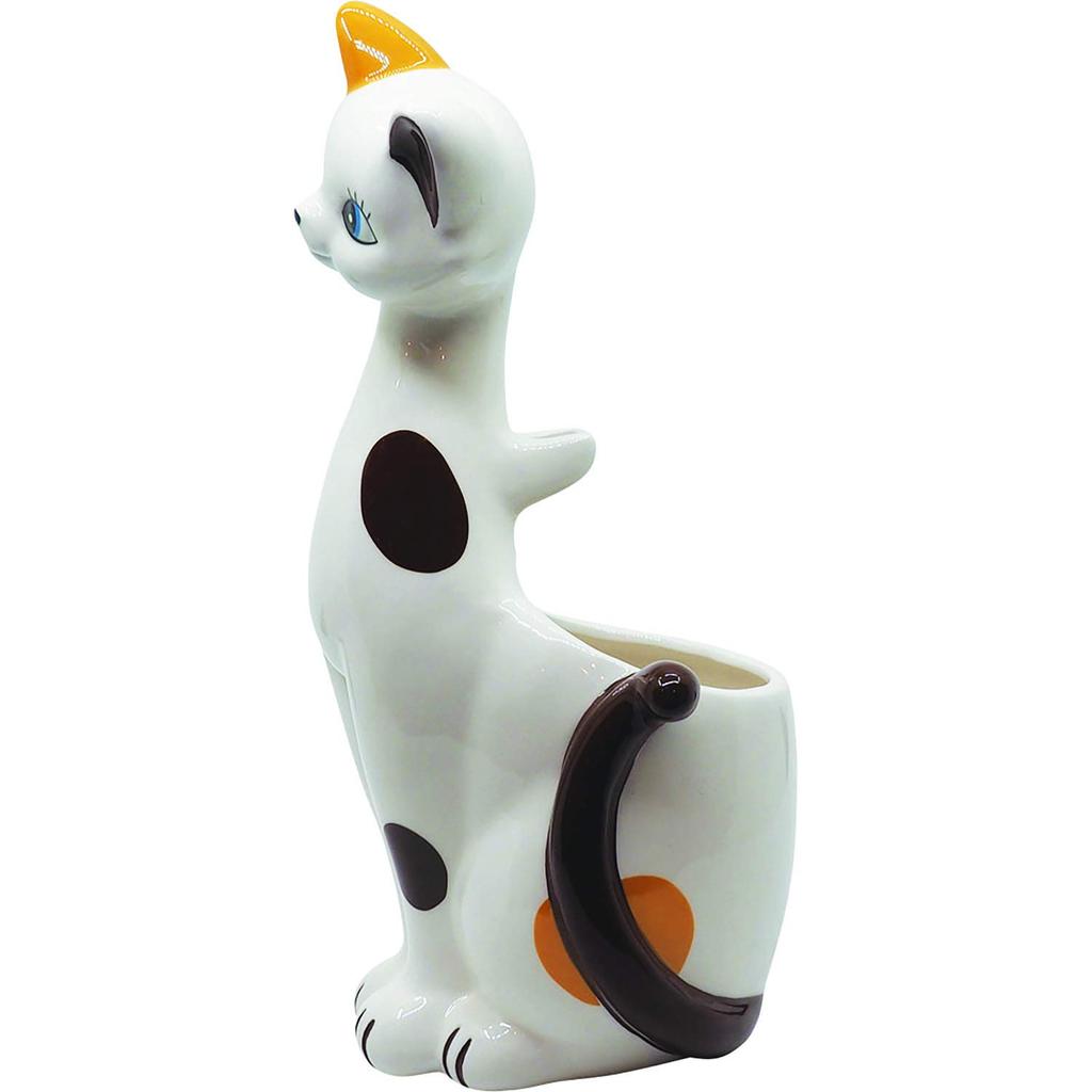 Sun Art Cute Cat Toilet Brush Holder Calico Cat SAN3305 (with Brush)