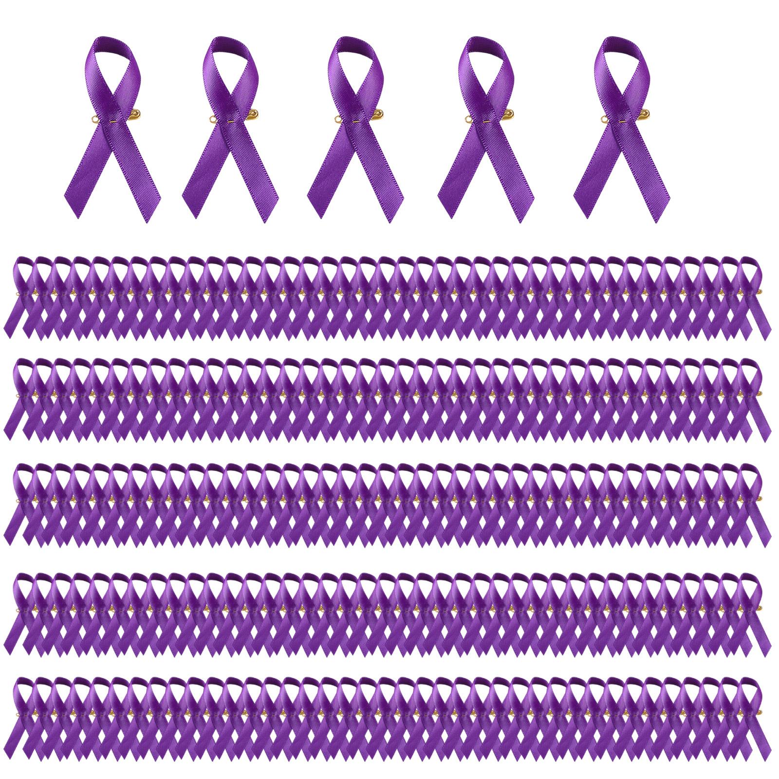 

200PCS Colorful Ribbon Lapel Pins Solidarity Ribbon Pins Ribbon Texture Suitable for Volunteer and Nonprofit Events фиолетовый