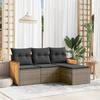 VidaXL Garden Lounge Set 4 Pcs with Grey Cushions Wicker 3259988