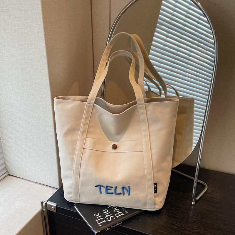 Korean Style Large Capacity Shoulder Bag Comfortable and Versatile Texture Tote Bag Women Fashi Canvas Commuting Storage Bag