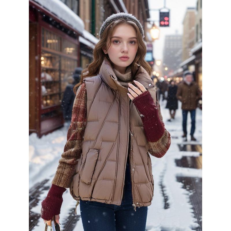 Cotton jacket autumn and winter women's short coat new fashion high sense warm stand-up collar vest