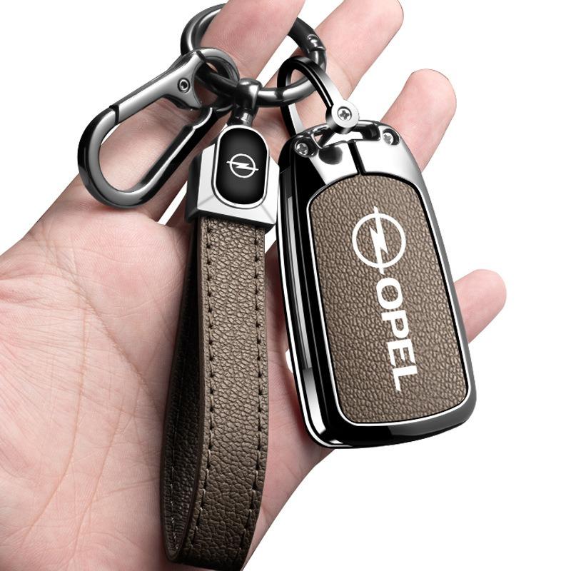 Funda Carcasa de Metal y Cuero para Llave de Coche Para Opel OPC Vauxhall Astra Corsa Insignia Mokka Encore Vectra Zafira Meriva Accesorios