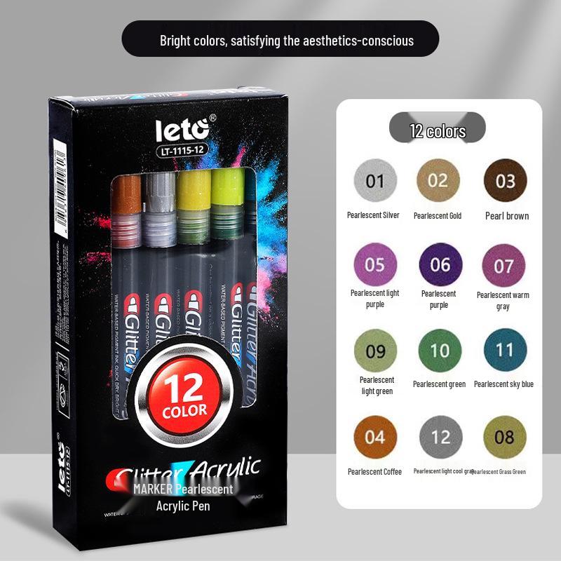 

Glitter Acrylic Marker Pen for DIY Graffiti with Fluorescent Watercolor Effects