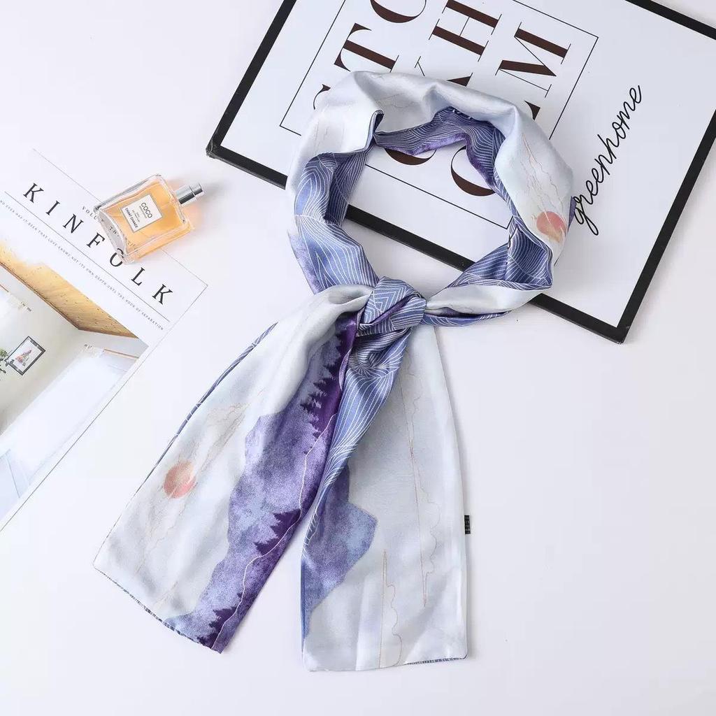 Korean Style Versatile Long Silk Ribbon Scarf