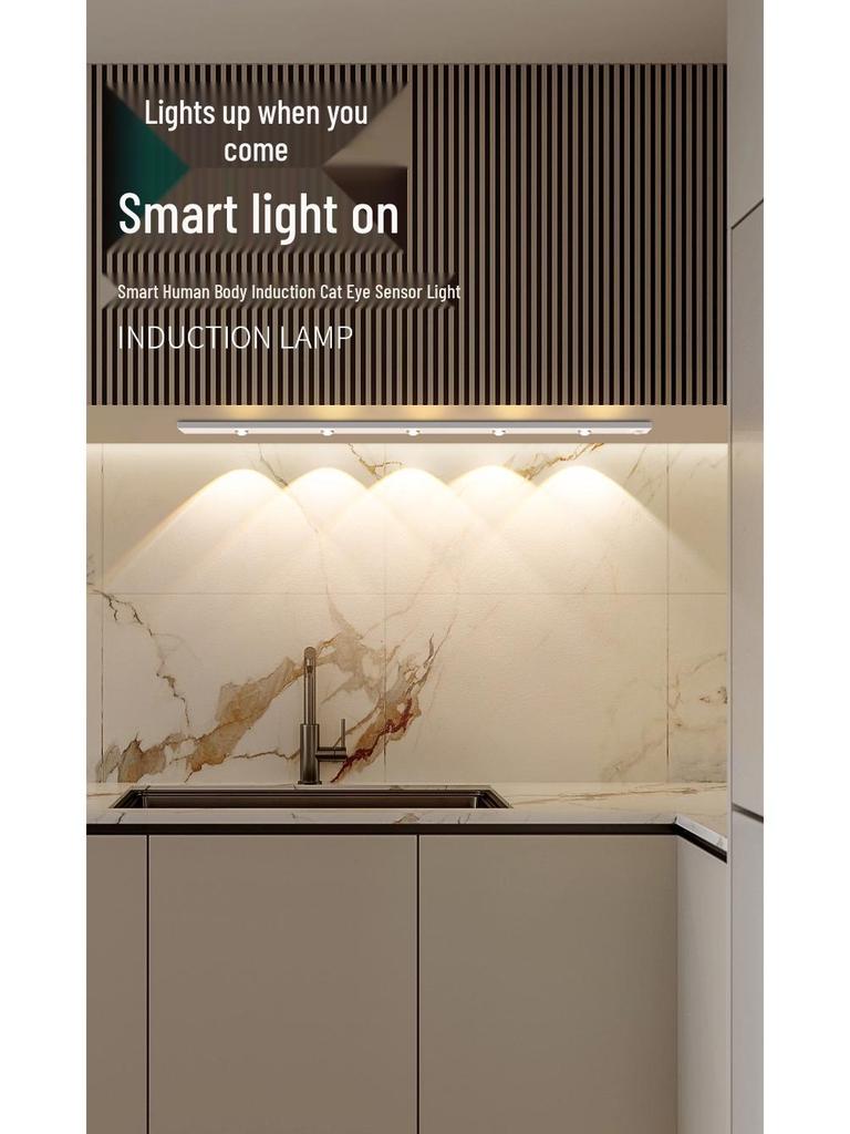 Smart LED Motion Sensor Cat Eye Light Strip for Wardrobe, Cabinet, and Cupboard