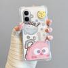 KEYSION Crossbody Strap Phone Case for Infinix Smart 10 Cute Cartoon Long Lanyard Mirror Shockproof Cover for TECNO Spark Go 2 Pop 10