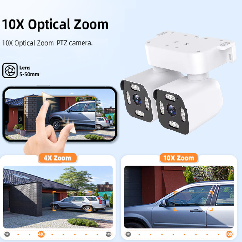10MP Separate Dual Len IP Cameras WiFi PTZ Surveillance Outdoor IP66 Home Security Protection Auto Tracking CCTV Video ICAM365