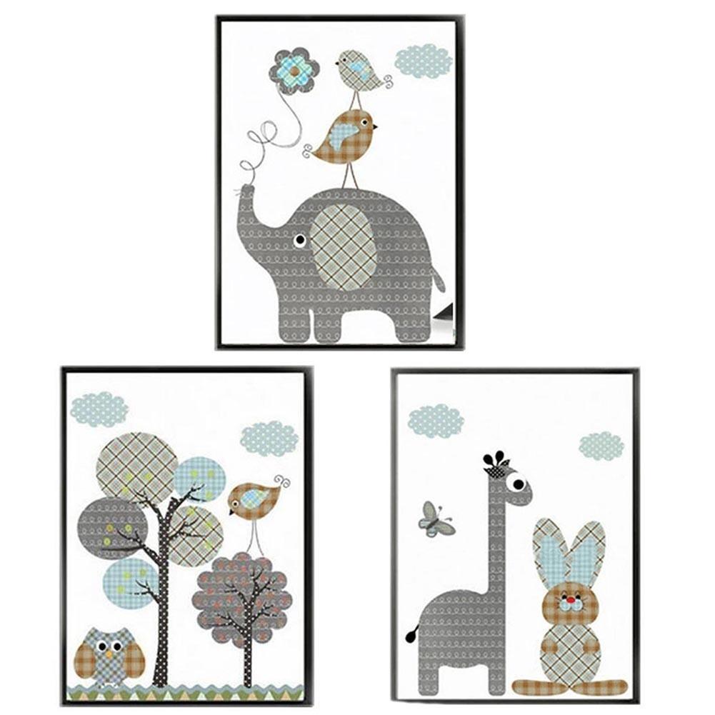 Minimalist Cartoon Animals Oil Painting On Canvas Posters Home Decor Wall Art Painting Wall Pictures for Livingroom Baby Kids Room Decoration