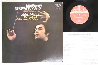 LP-Schallplatte ZUBIN MEHTA  LOS ANGELES PHILHARMO  Beethoven Symphonie Nr. 7  Overtur SLA1057 LONDON 1997 Japan Klassisch Gebraucht