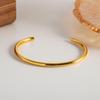 18K Gold-Plated Titanium Steel Women's Fashion Bracelet - Versatile Open Design