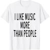 New Unisexs 2026 Vintage I Like Music More Than People Letter T Shirt Unisex Unisex Tee Casual Streetwear Harajuku Summer Cotton