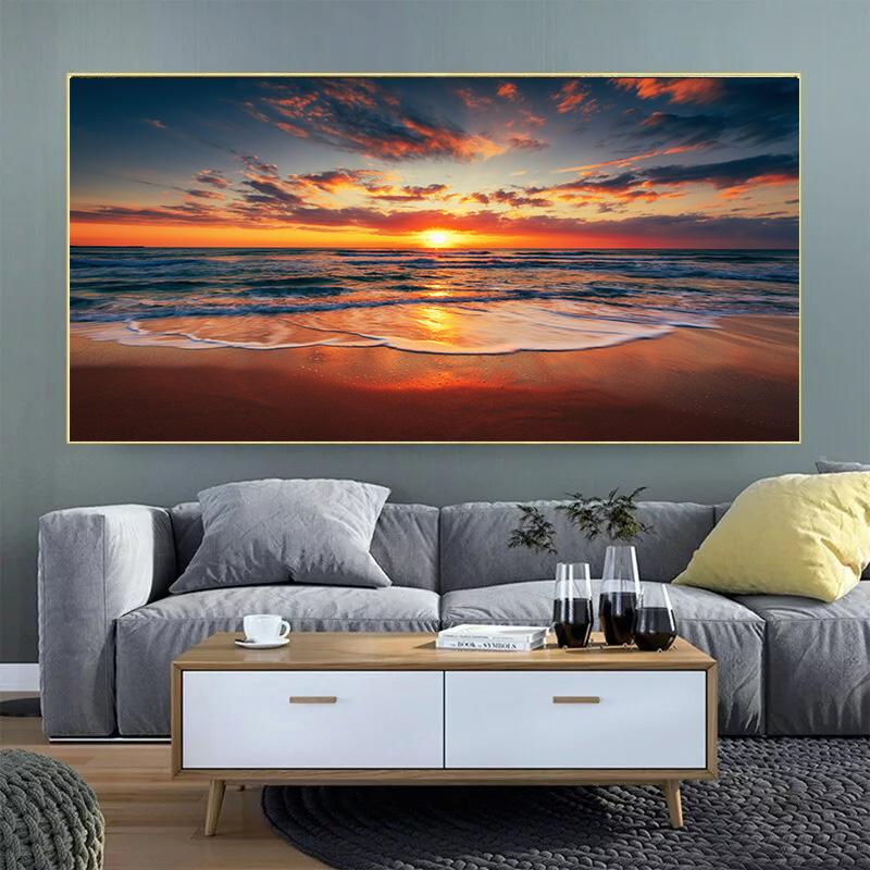 Sunset Sea Beach Landscape Canvas Poster Wall Art Canvas Painting Wall PicturePicture For Living Room Home Decor