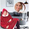 1 Pezzo Felpa con Cappuccio Coperta Indossabile da Donna Uomo, Felpa Coperta Oversize Super Morbida Calda Accogliente Indossabile con Cappuccio