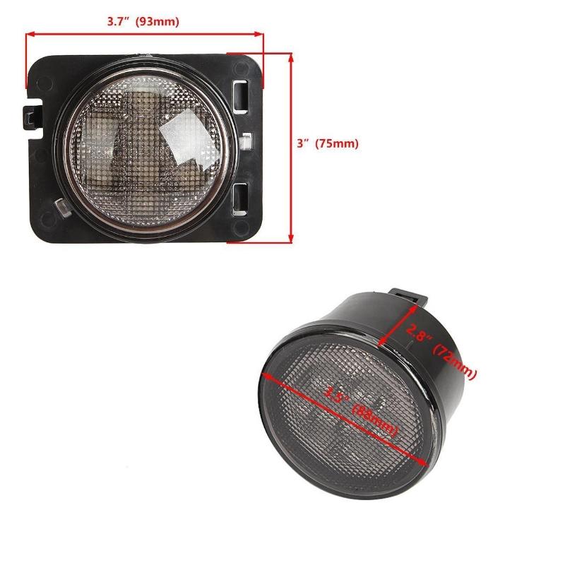 Kit de 2/4 pièces de feux de clignotant LED pour sourcil de roue / indicateur de calandre avant pour Jeep Wrangler JK 2007-2017