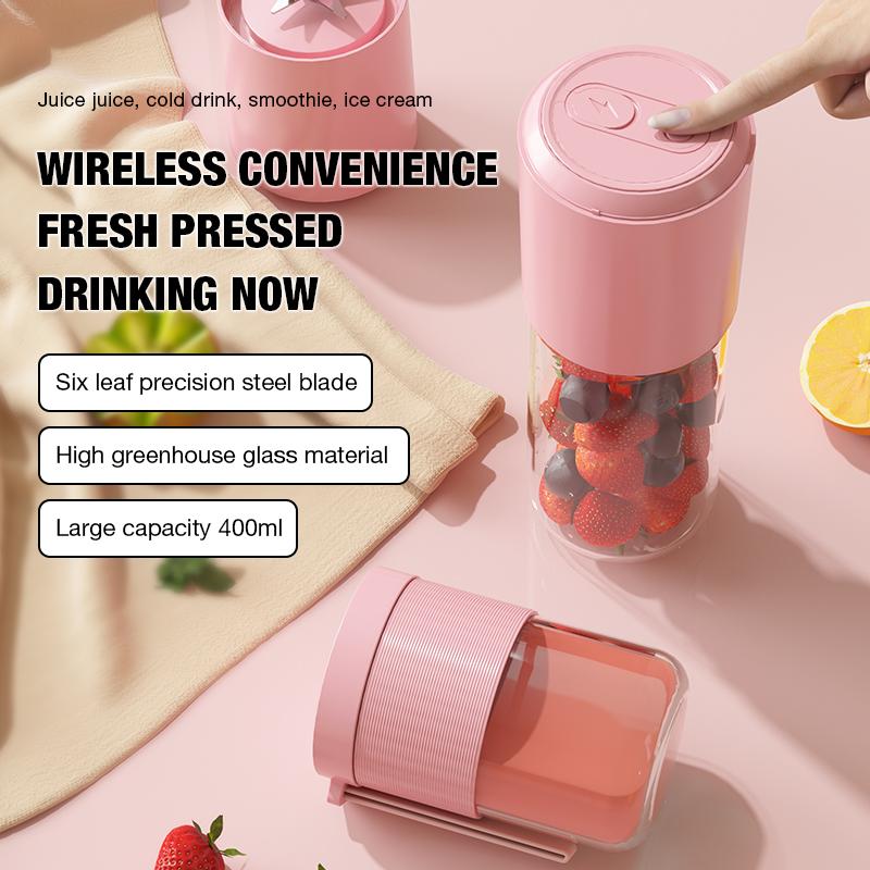 Electric Juicer Portable Dual Cup USB Charging Juice Cup Small Student Household Outdoor Camping High Borosilicate Glass Blender