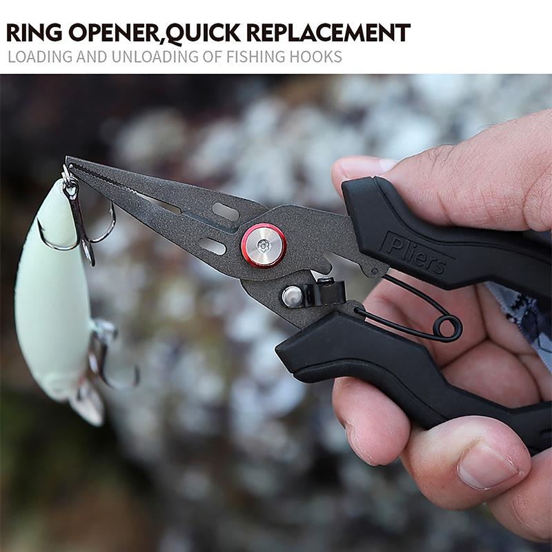 Stainless Steel Luya Pliers Multi-Functional Fish Control Device Anti-Rust Teflon Coating Small Mouth Fishing Pliers Cutting Lin