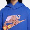 Nike Kids Letter Logo Print Hooded Long Sleeve Sweatshirt Kids Sweatshirt Royal-Blue FD3029-480