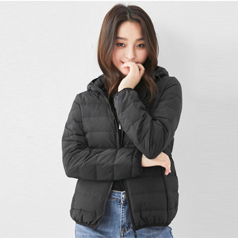 Women's Lightweight Hooded Duck Down Jacket - DRD06A0050