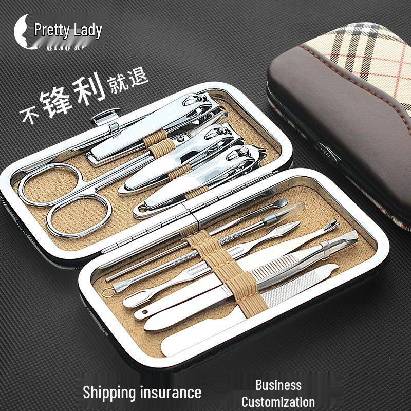 

Argyle Nail Clipper & Manicure Set: 10-Piece Pro Pedicure Tools, Customizable Logo