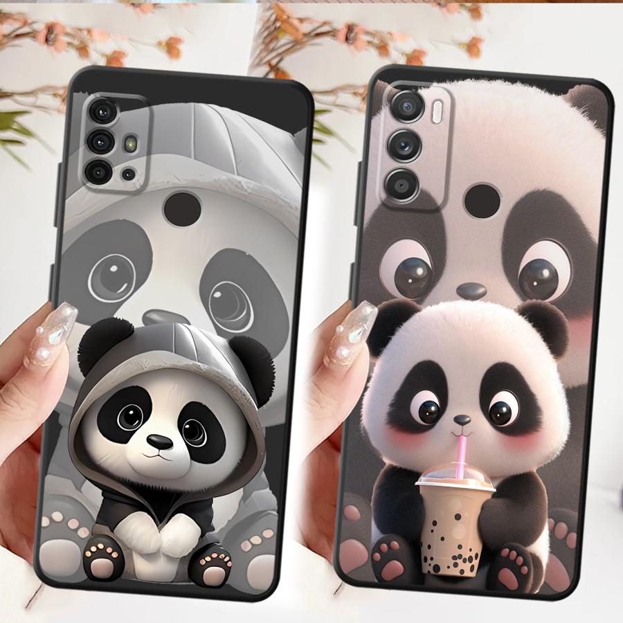 Case for Motorola Moto G60s G52 G53 G30 G22 Edge40 Edge 20 Pro 30 Lite G51 G73 G50 G71 G32 Phone Cover Cute Panda