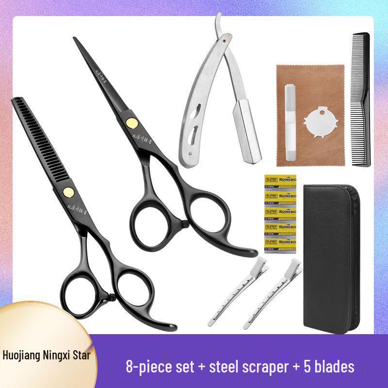 Professional Hairdressing Scissors Set: Flat Teeth, Cutting, and Thinning Scissors - Free Shipping