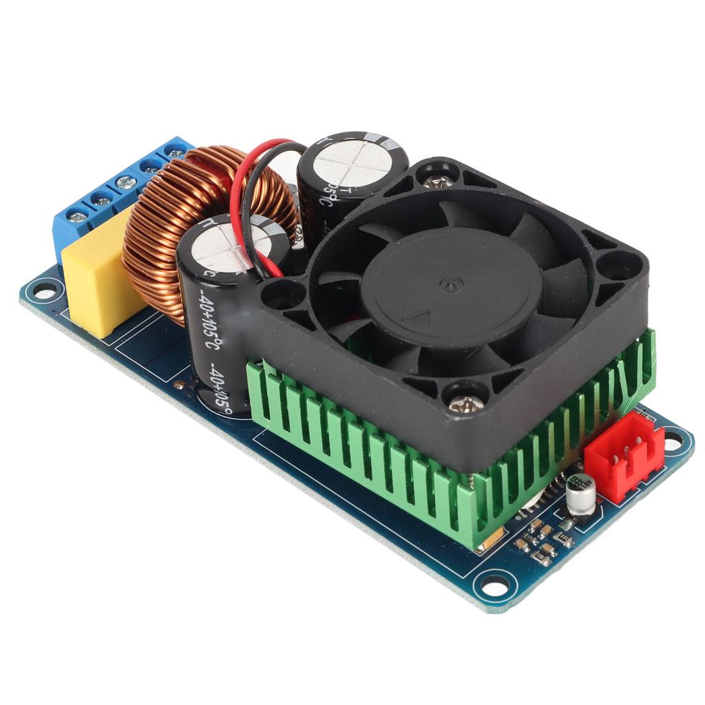 IRS2092S Leistungsverstärkerplatine 500W Monokanal D HiFi Leistungsverstärkerplatine mit Lüfter für DIY Soundsystem