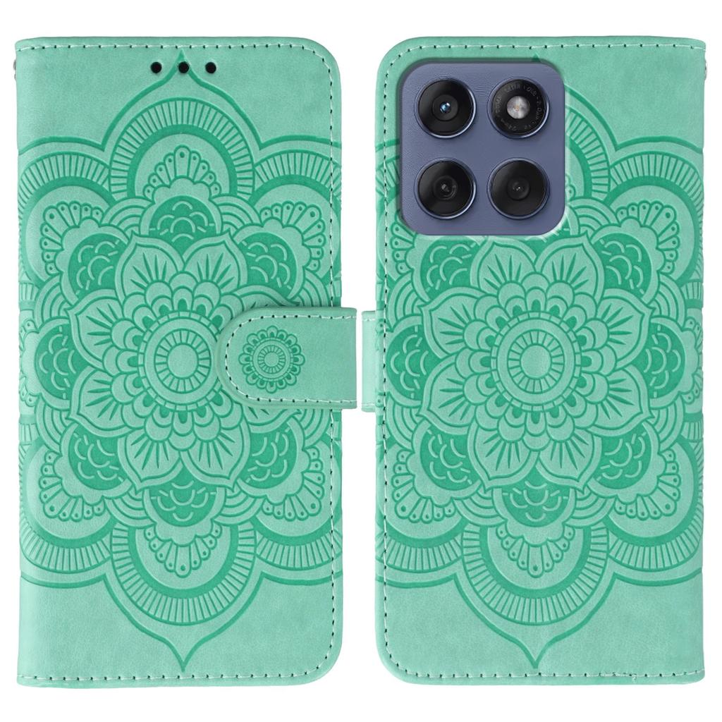 For Motorola Edge 60 Fusion 5G Case PU Leather Mandala Imprinted Design Wallet Phone Cover