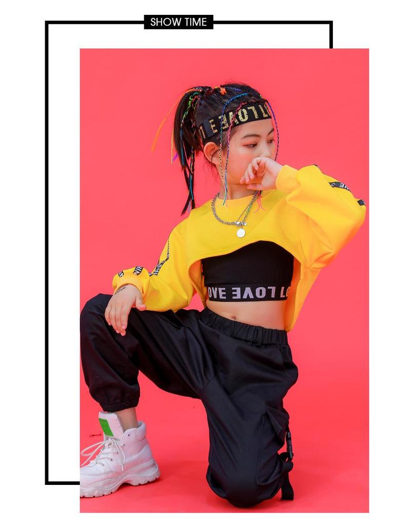 Costume Trendy da Ballo di Strada per Ragazze – Outfit Crop Top Jazz & Hip Hop