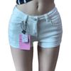 Women's High-Waisted White Denim Ultra-Shorts - Summer 2026 Trendy Slim Fit