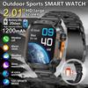 1200mAh Military Outdoor Smartwatch Men LED Flashlight Waterproof GPS Track Sports Watch 2.01-inch BT Call Smart Watch HT30