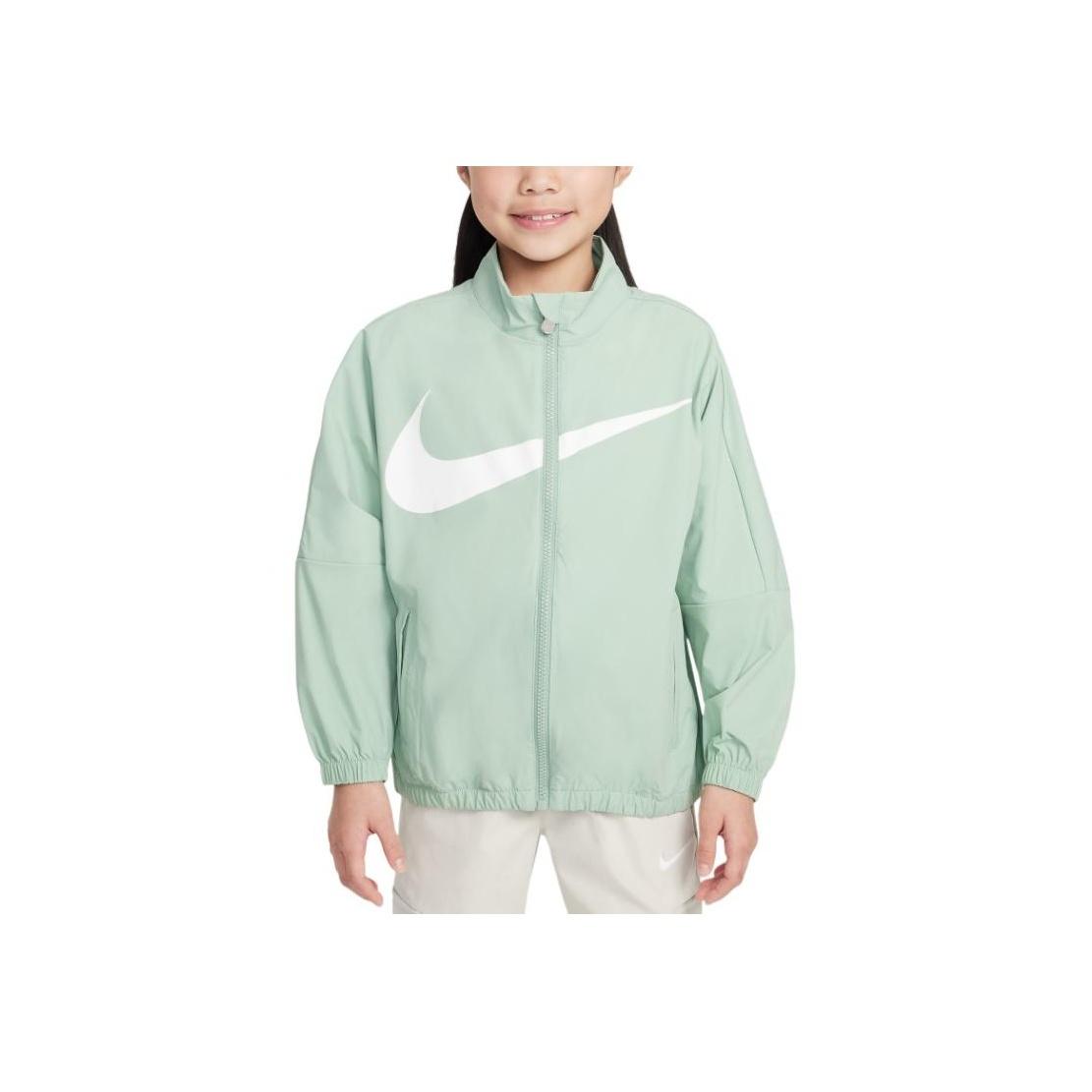 

Куртки Nike Swoosh с воротником-стойкой, модные, универсальные, с длинным рукавом, для детей, мягкие, серо-зеленые II2415-099 L