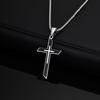 Trendy Cross Necklace for Men Boys,Stainless Steel Pendant Necklace,Anniversary Father's Day Gifts