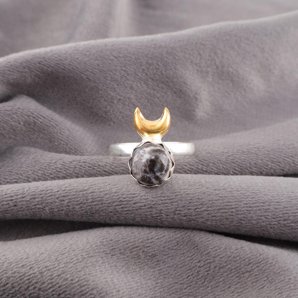 Dendrite Opal Gemstone 925 Solid Silver Jewelry Handmade Ring for Birthday Gift RR-58-29