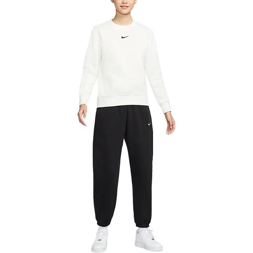Nike Sportswear Phoenix Fleece Lined Crew Neck Athleisure Long Sleeved Sweatshirt Women's Canvas White/Black DQ5752-133