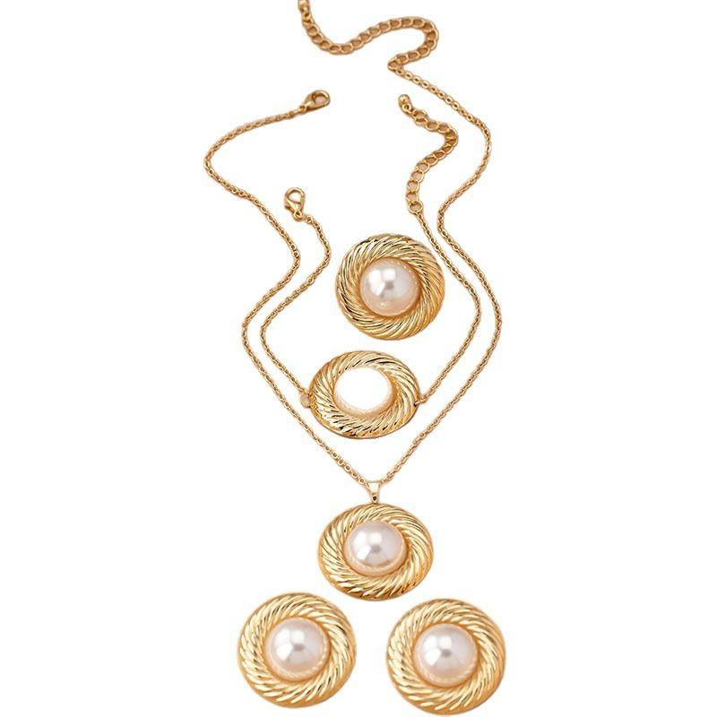 Elegant earrings bracelet necklace ring set