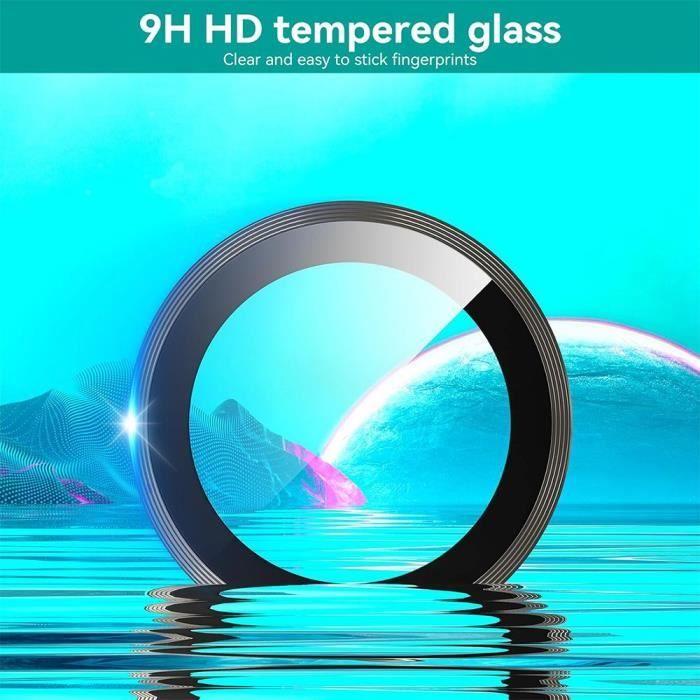 Verre Trempé - pour iPhone 15 Pro - 15 Pro Max - Protection Caméra - Contour Titane - Résistant aux Rayures