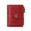 Women's RFID Anti-theft Leather Wallet: Multi-card Slot, Buckle & Zipper - European & American Fashion