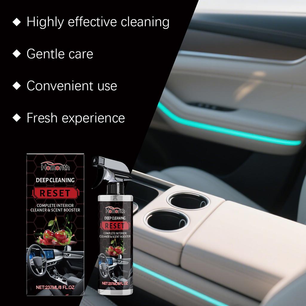 Professional Automotive Interior Cleaner 237ml Protective Coating Anti Dust Formula Removes Stains Grease Refreshing Scent