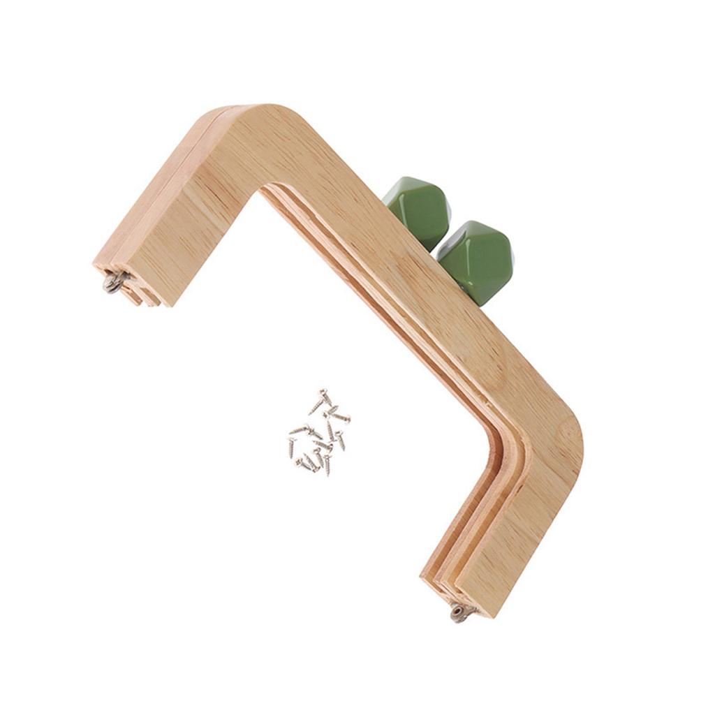 7.72" Length Wooden Purse Frame Kiss Clasp Lock DIY Bag Lock Square Coin Frame Clasp for DIY Crafts Bag Purse Making