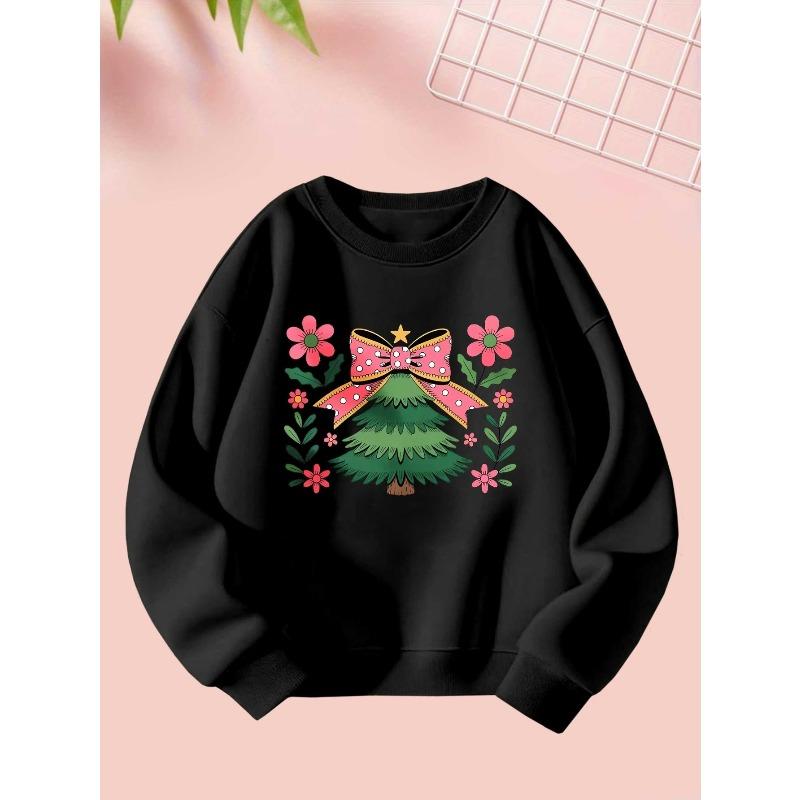 2025 10 5 Christmas Tree Girls Autumn and Winter Fashion Sweatshirt Creative Christmas Elements
