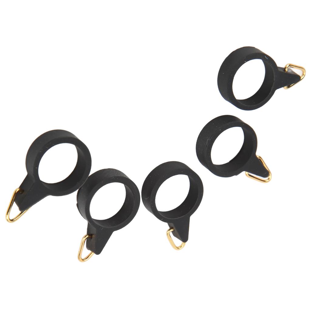 5pcs Fishing Rod Hook Holder Rubber Circle Stainless Steel Fishing Pole Hook Keeper for Bait ToolS
