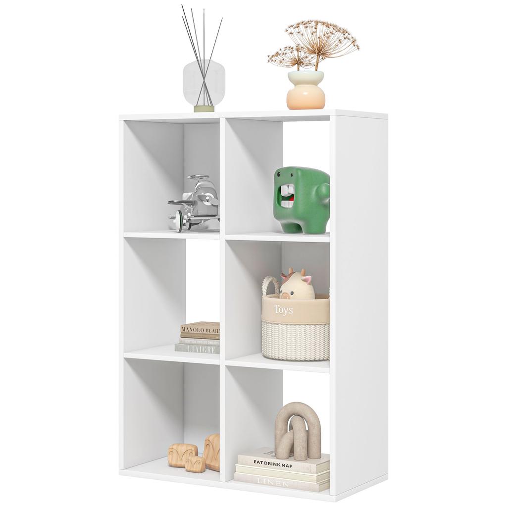 6-Cube Bookshelf - White