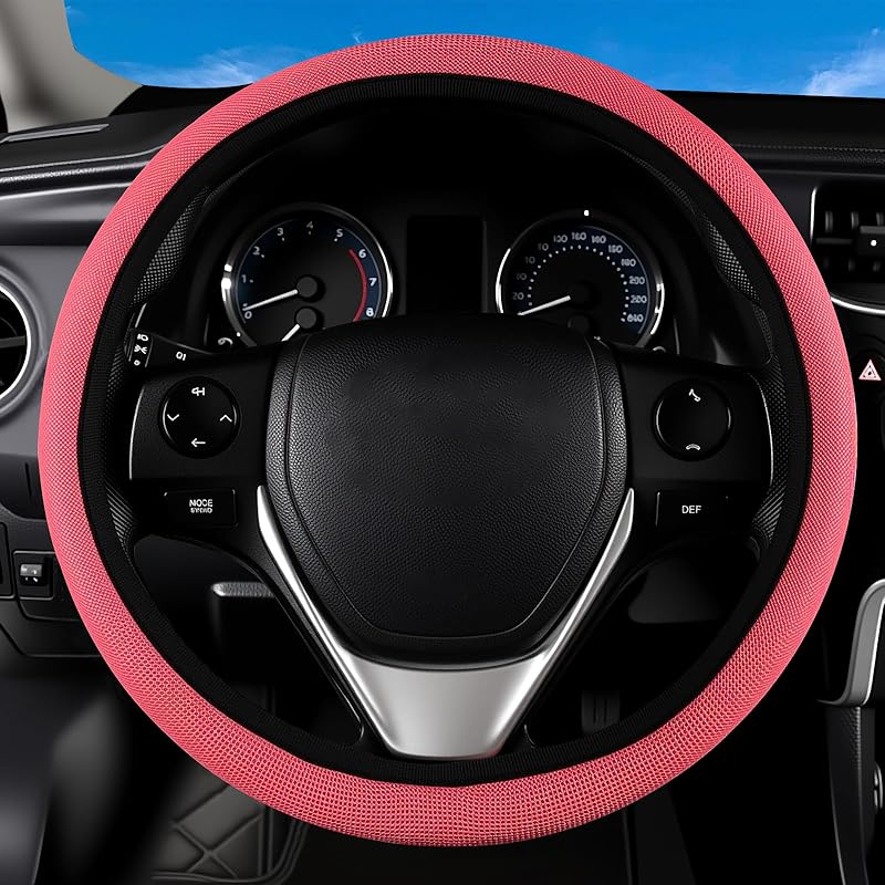 Wildflower Car Steering Wheel Cover, Flower Car Accessory For Diverse Cars, Cute Floral Print Steering Wheel Cover Protector For Women, For Steering