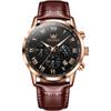 Men's Slim Leather Quartz Watch with Date Display Stylish Wristwatch Christmas Gift