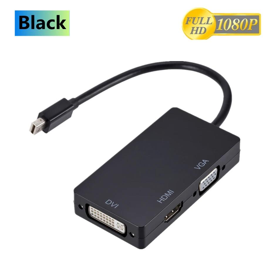 3 in 1 Mini Displayport DP Male to DVI HDMI VGA Audio Female Adapter Display Port Cable Converter For Computer Projector 4