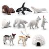 Arctic Animal Simulation Model: Rabbit, Fox, Killer Whale, Beluga, Reindeer, Husky, Polar Bear, Igloo Sandbox